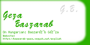 geza baszarab business card